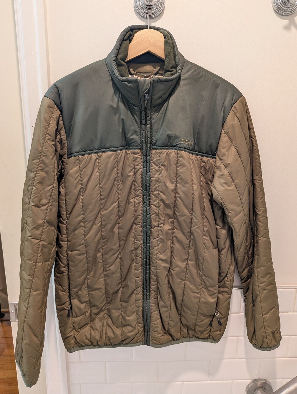 Filson Ultralight Jacket Primaloft Insulated Olive Khaki Zip Womens Size S